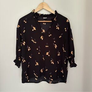 Black Printed Baum und Pferdgarten Blouse, Size 6